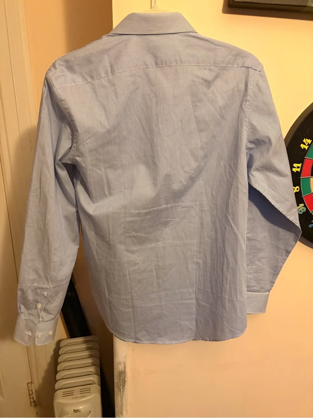 Michael Kors Men's Blue Pinstripe Spread Collar Dress Shirt